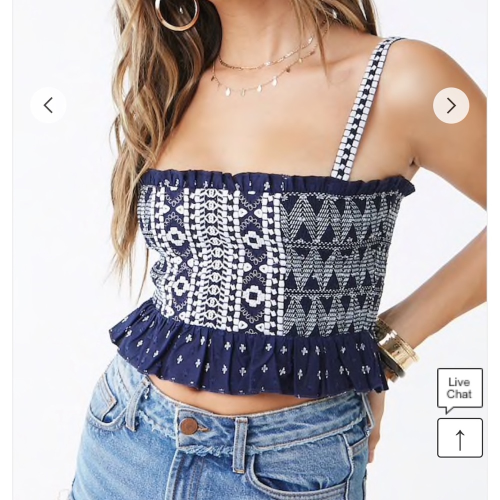 Chevron Woven Crop Top